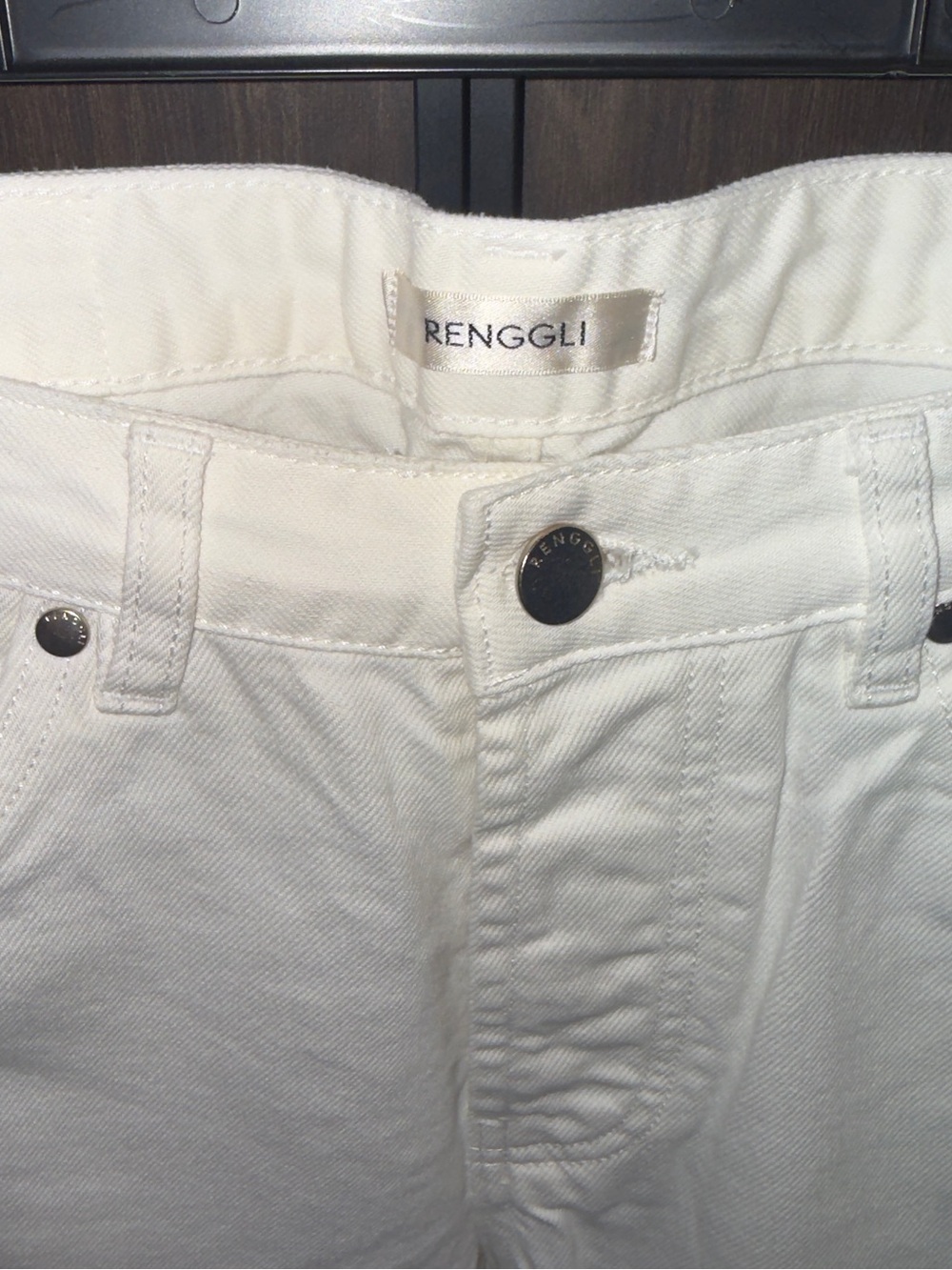 NWOT Renggli Straight Jean Bone Off-White Size 27 100% Cotton Rigid Denim - Picture 4 of 7
